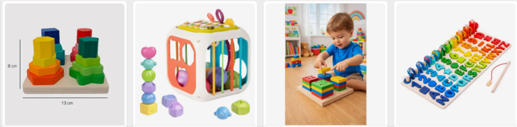 Brinquedo Montessori de Encaixe de Formas